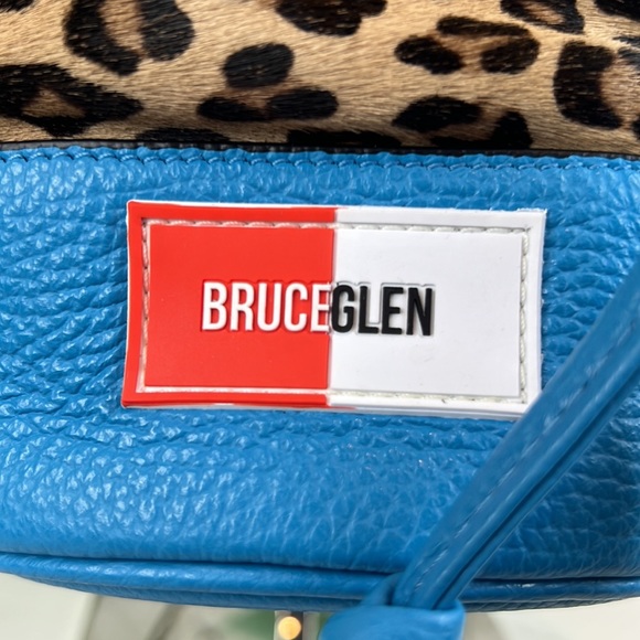 BruceGlen Leopard Bucket Bag Electric Sky Blue - Picture 12 of 16